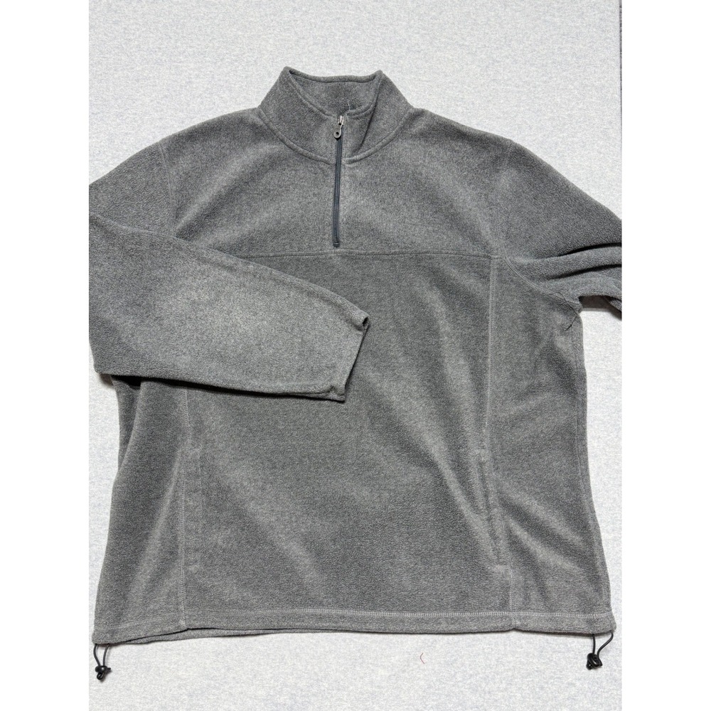 Croft & Barrow Mens XXL Gray Quarter Zip Fleece Pullover Adjustable Hem RN 73277